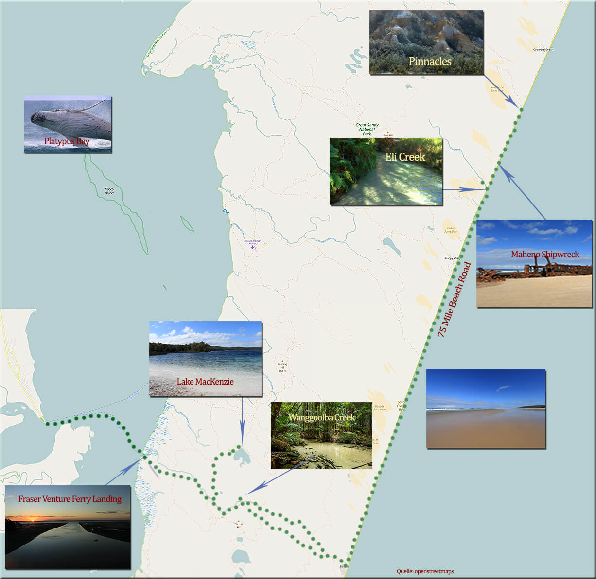 map,fraser Island