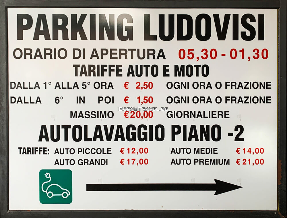 Parking Ludovisi in Rom,Reisebericht Italien,born4travel.de