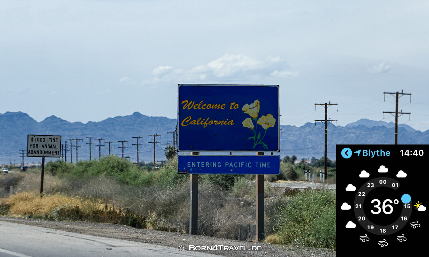Border Arizona - California,USA,born4travel.de