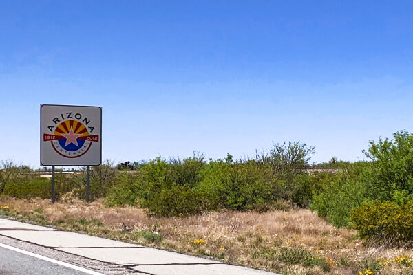 New Mexico - Arizona Border Sign,USA,born4travel.de