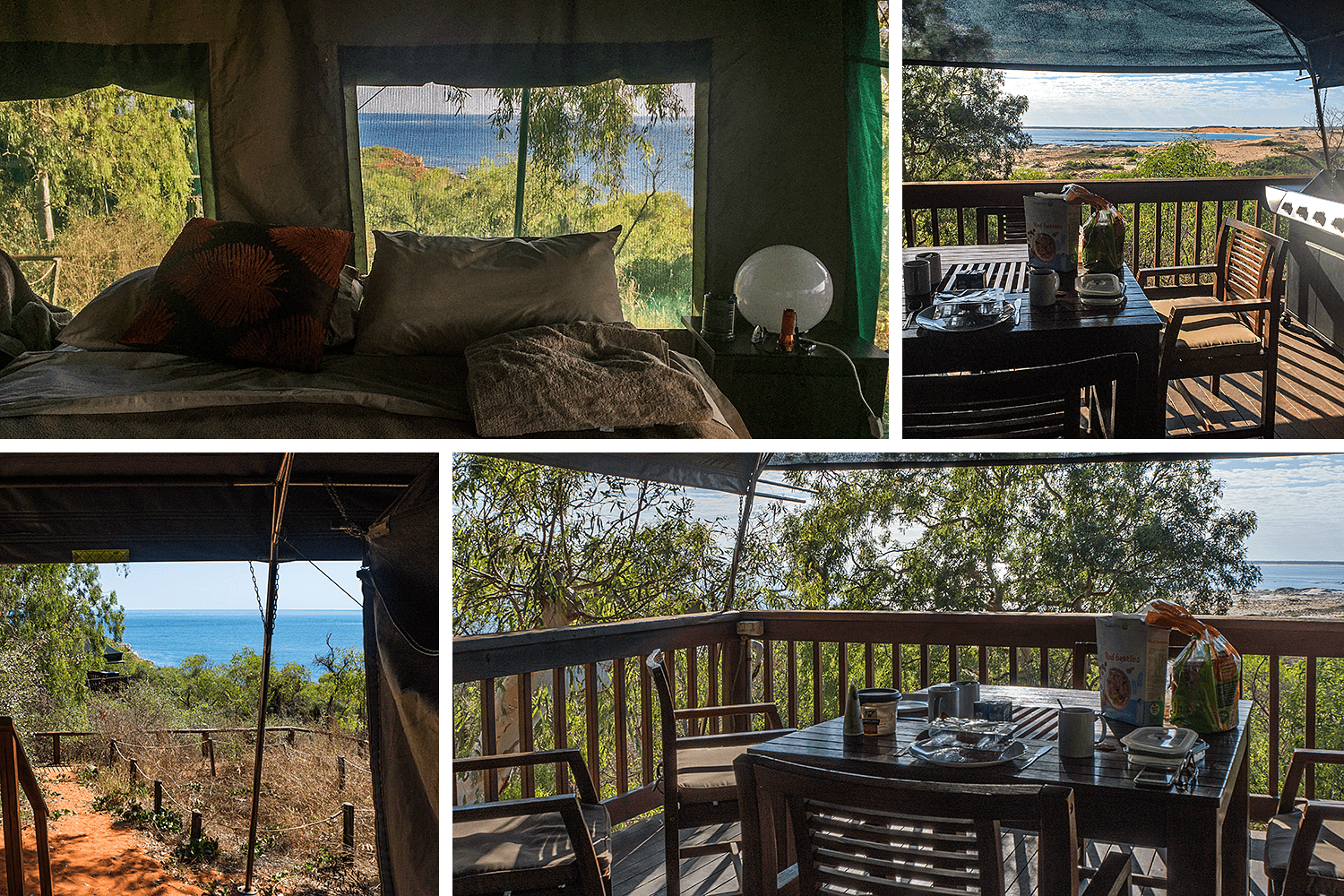 born4travel.de,Frühstück auf der Veranda in Kooljamans Safarizelt,Dampier Peninsula,Australien,born4travel.de