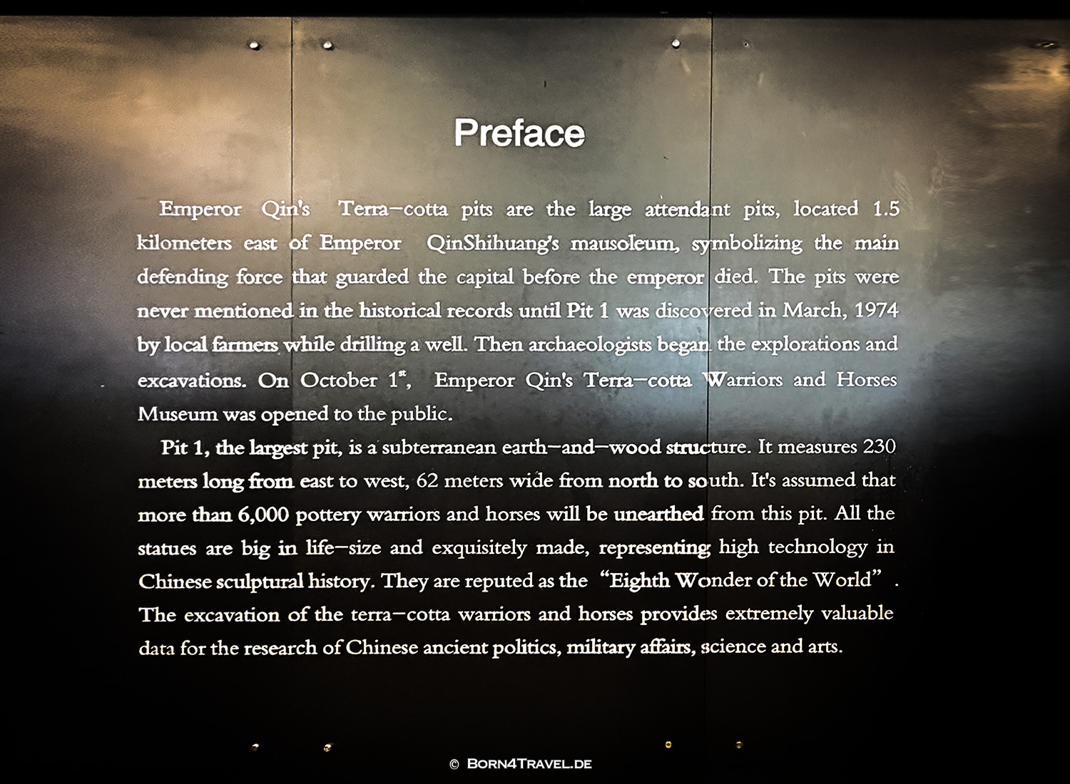 Terracotta Army – Mausoleum of the First Qin Emperor, Xi'an,China2026,born4travel.de Terracotta Army – Mausoleum of the First Qin Emperor, Xi'an,China2026,born4travel.de