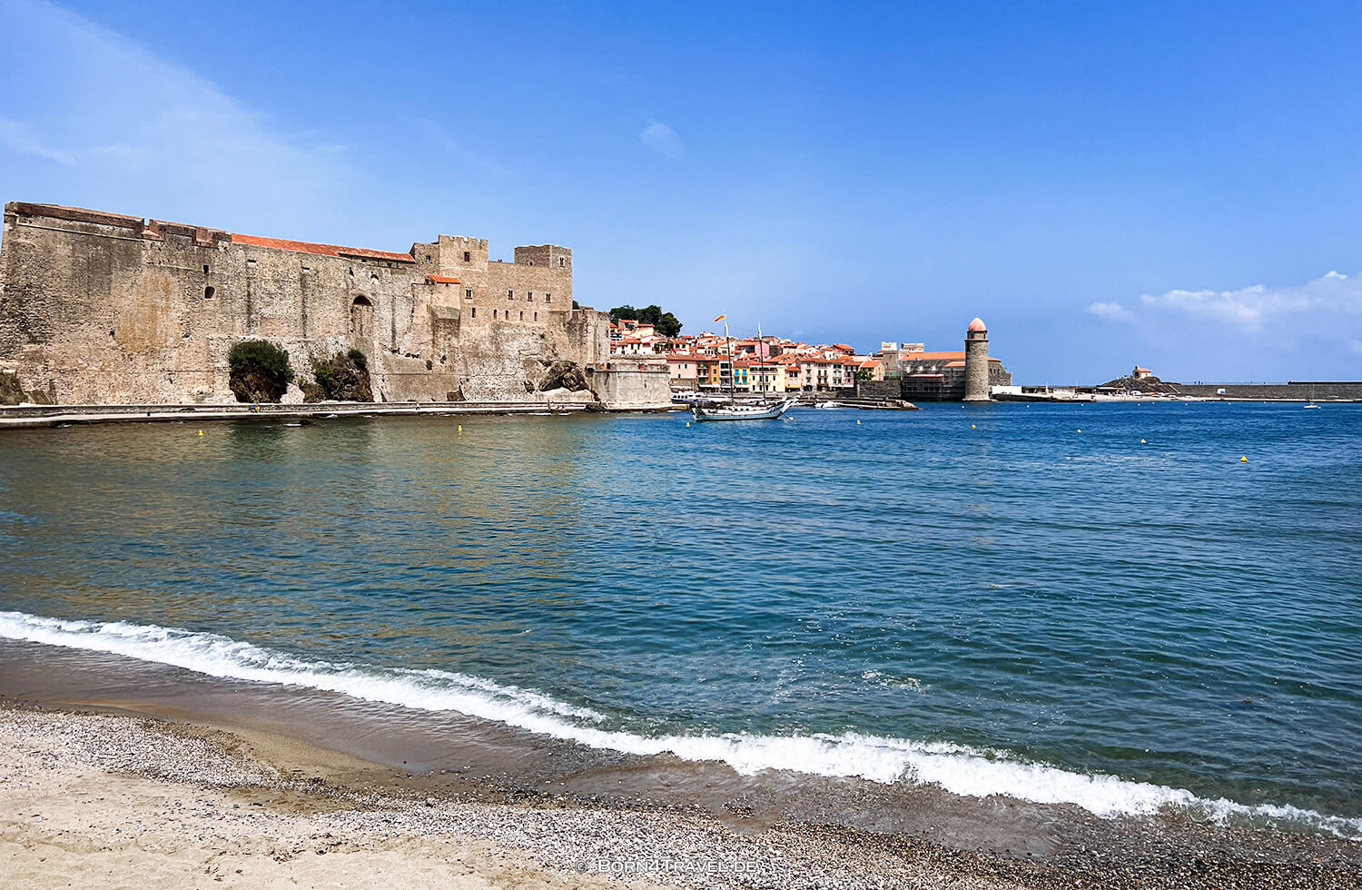 Plage de Port d'Avall Collioure,Occetanie,Frankreich,born4travel.de Plage de Port d'Avall Collioure,Occetanie,Frankreich,born4travel.de