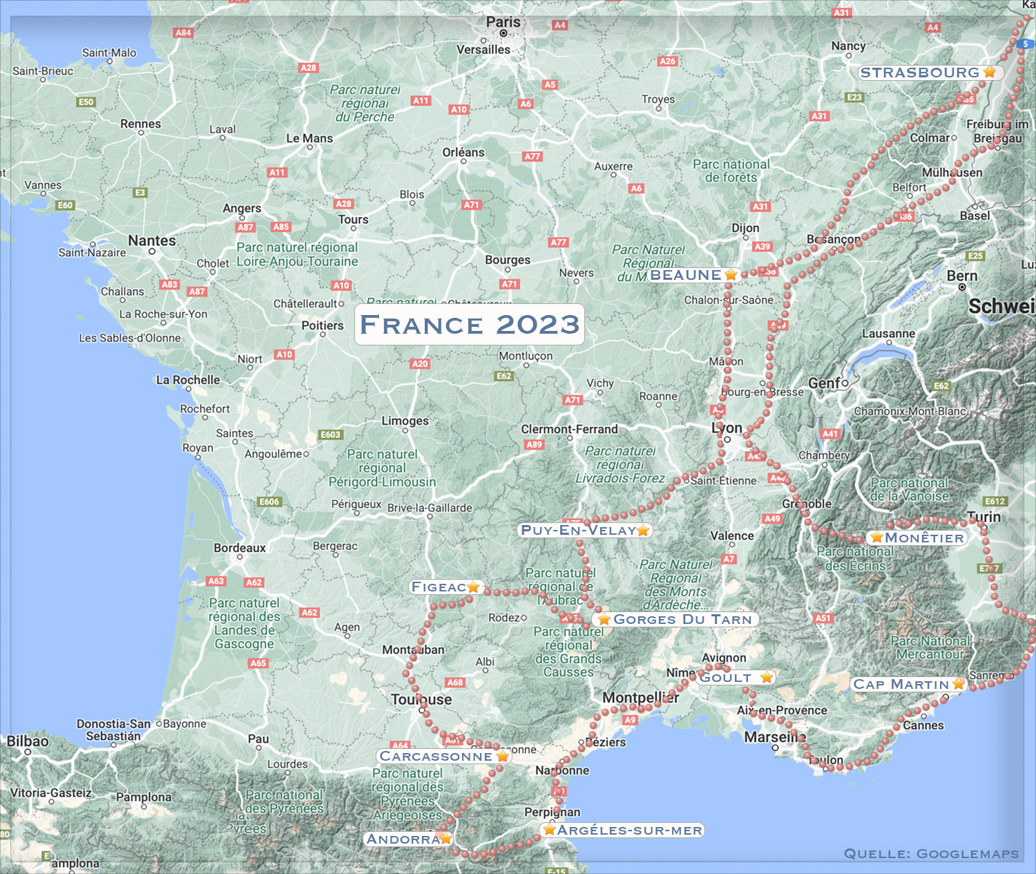 Route 2023, Frankreich,born4travel.de