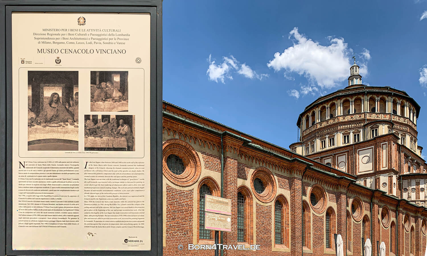 Santa Maria delle Grazie,Museo Cenacolo Vinciano,Mailand in der Lombardei,Italien,born4travel.de
