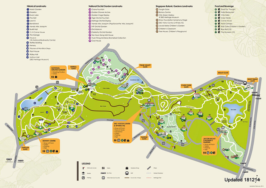 Singapore,Singapore Botanic Gardens, map