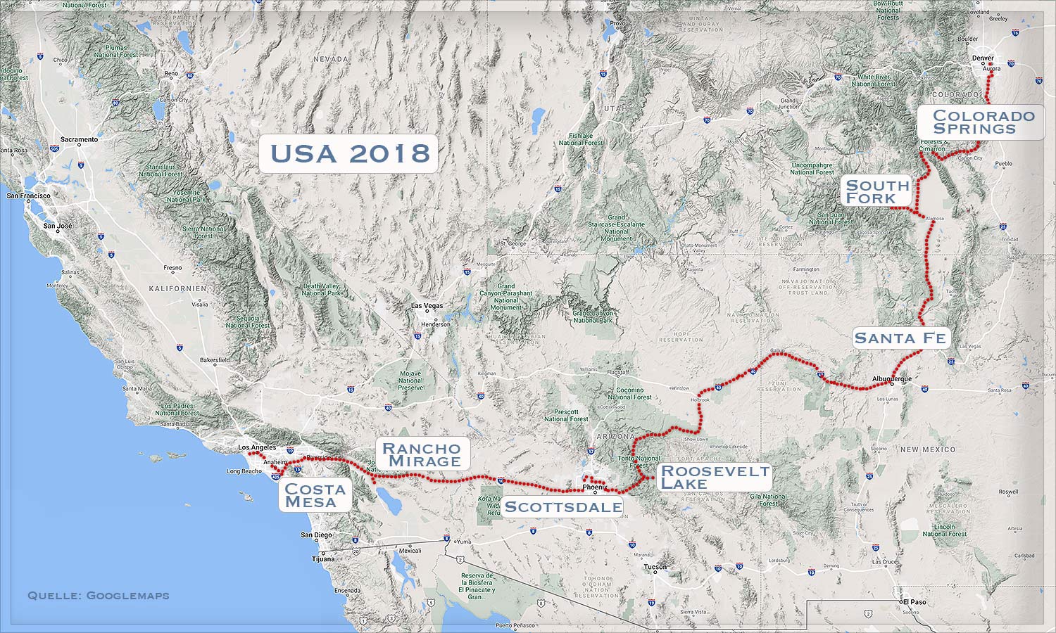 Route USA 2018,USA,born4travel.de